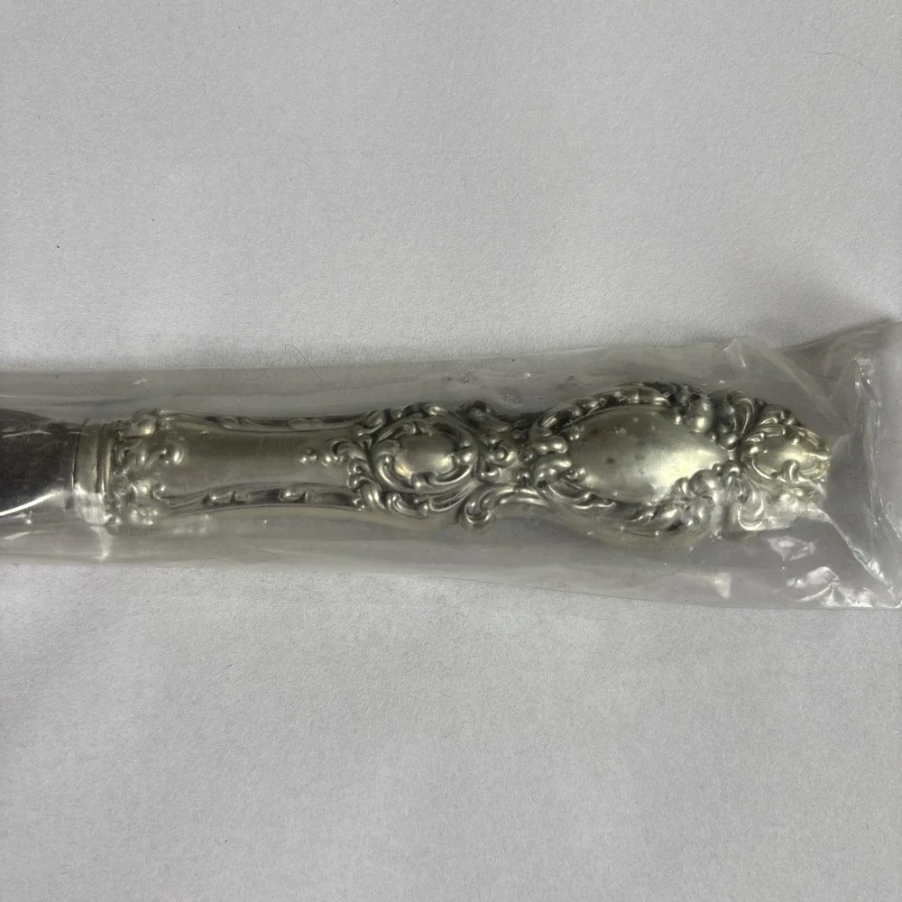 VTG Wallace‎ Lucerne Sterling Silver Knife Stainless Blade NOS Ornate Rococo MCM